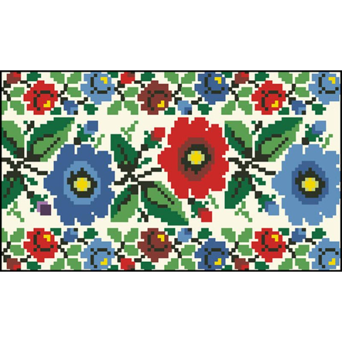 КЛ097лМ1301i Барвиста вишиванка Набір для вишивки друкованим хрестиком - Клатч Буковинська сучасна 21x13 см льон, бежевий