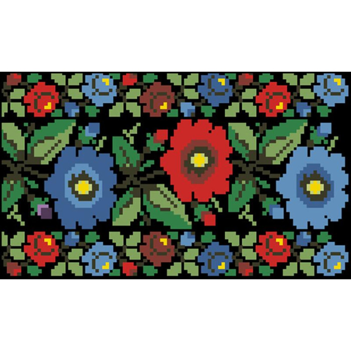 КЛ097шЧ1301i Барвиста вишиванка Набір для вишивки друкованим хрестиком - Клатч Буковинська сучасна 21x13 см шовк, чорний