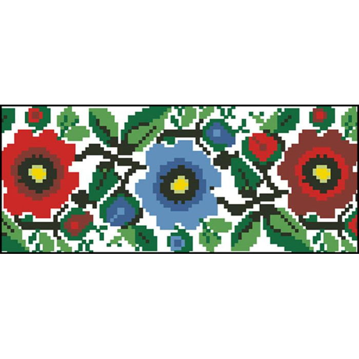 КЛ098шБ1301k Барвиста вишиванка Набір для вишивки бісером - Клатч Буковинська сучасна 21x13 см шовк, білий