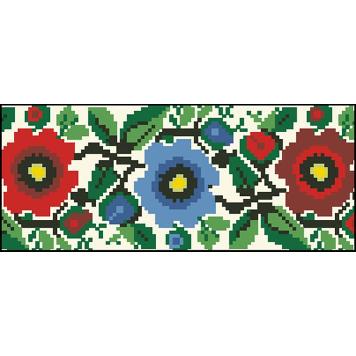 КЛ098шМ1301k Барвиста вишиванка Набір для вишивки бісером - Клатч Буковинська сучасна 21x13 см шовк, бежевий