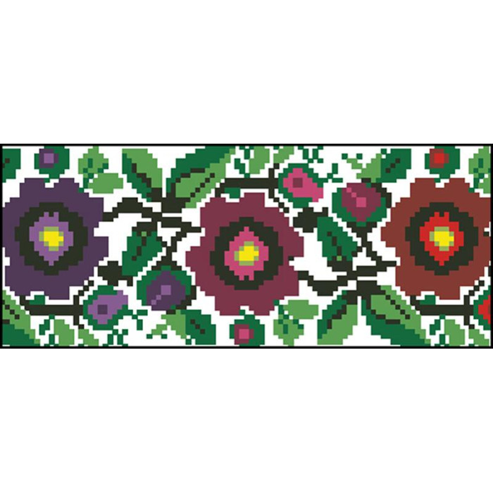 КЛ099лБ1301i Барвиста вишиванка Набір для вишивки друкованим хрестиком - Клатч Буковинська сучасна 21x13 см льон, білий