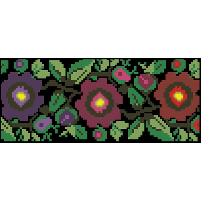 КЛ099шЧ1301 Барвиста вишиванка Заготовка для вишивки - Клатч Буковинська сучасна 21x13 см шовк, чорний