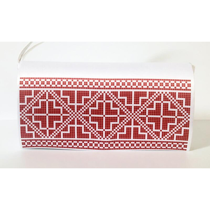 КЛ100кБ1301i Барвиста вишиванка Набір для вишивки друкованим хрестиком - Клатч Полісся 21x13 см атлас, білий