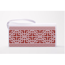 КЛ100кБ1301k Барвиста вишиванка Набір для вишивки бісером - Клатч Полісся 21x13 см атлас, білий