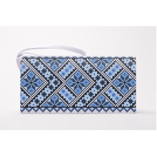 КЛ101кБ1301k Барвиста вишиванка Набір для вишивки бісером - Клатч Небесна блакить 21x13 см атлас, білий