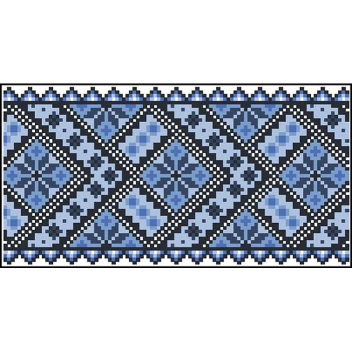 КЛ101лБ1301i Барвиста вишиванка Набір для вишивки друкованим хрестиком - Клатч Небесна блакить 21x13 см льон, білий