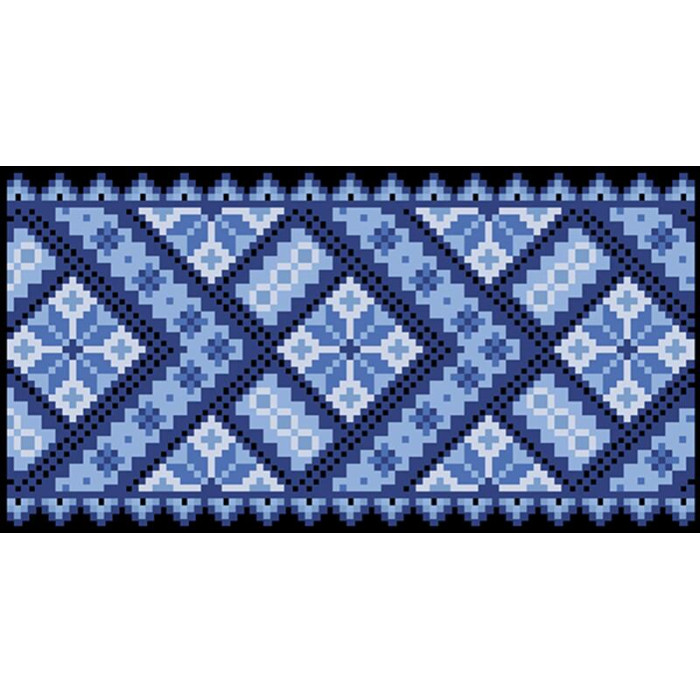 КЛ101лЧ1301i Барвиста вишиванка Набір для вишивки друкованим хрестиком - Клатч Небесна блакить 21x13 см льон, чорний