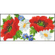 КЛ102кБ1301i Барвиста вишиванка Набір для вишивки друкованим хрестиком - Клатч Маки, ромашки, незабудки 21x13 см атлас, білий