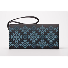 КЛ103дЧ1301i Барвиста вишиванка Набір для вишивки друкованим хрестиком - Клатч Львівська 21x13 см домоткане полотно, чорний