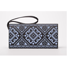 КЛ105кЧ1301i Барвиста вишиванка Набір для вишивки друкованим хрестиком - Клатч Ніжність 21x13 см атлас, чорний