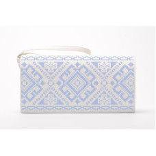 КЛ105пБ1301 Барвиста вишиванка Заготовка для вишивки - Клатч Ніжність 21x13 см габардин, білий