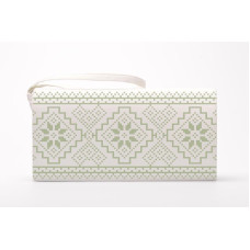 КЛ106кМ1301i Барвиста вишиванка Набір для вишивки друкованим хрестиком - Клатч Мережка 21x13 см атлас, бежевий