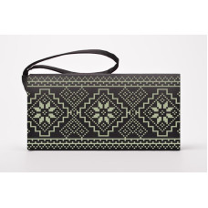 КЛ106лЧ1301k Барвиста вишиванка Набір для вишивки бісером - Клатч Мережка 21x13 см льон, чорний