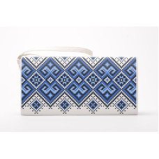 КЛ107кМ1301i Барвиста вишиванка Набір для вишивки друкованим хрестиком - Клатч Берегиня 21x13 см атлас, бежевий