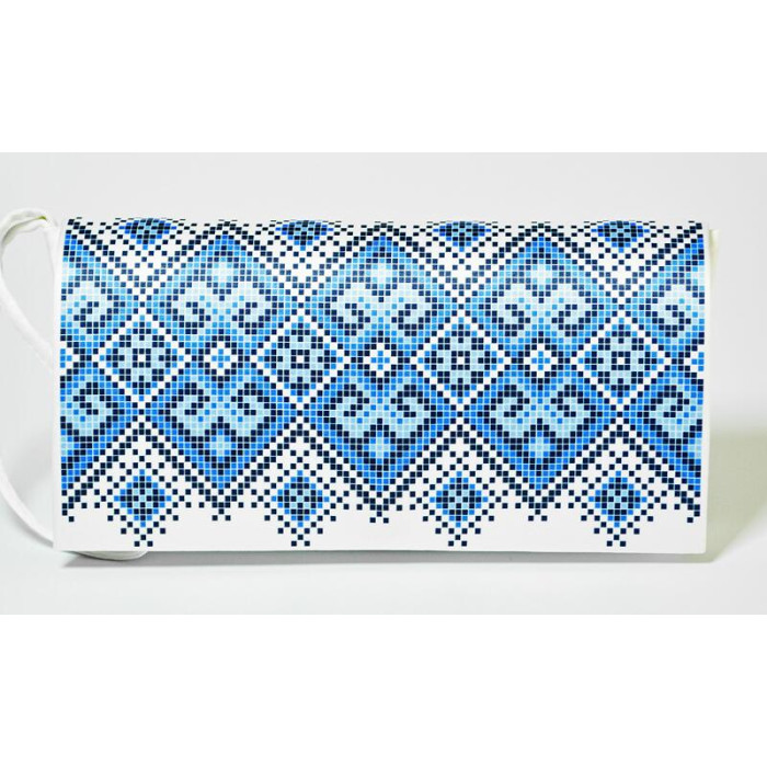 КЛ107пБ1301i Барвиста вишиванка Набір для вишивки друкованим хрестиком - Клатч Берегиня 21x13 см габардин, білий