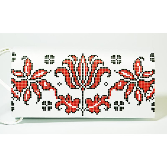 КЛ108дБ1301i Барвиста вишиванка Набір для вишивки друкованим хрестиком - Клатч Дерево життя 21x13 см домоткане полотно, білий