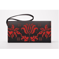 КЛ108дЧ1301k Барвиста вишиванка Набір для вишивки бісером - Клатч Дерево життя 21x13 см домоткане полотно, чорний