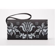 КЛ109шЧ1301 Барвиста вишиванка Заготовка для вишивки - Клатч Дерево життя 21x13 см шовк, чорний