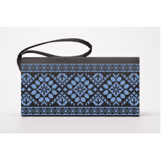 КЛ110кЧ1301i Барвиста вишиванка Набір для вишивки друкованим хрестиком - Клатч Роса 21x13 см атлас, чорний