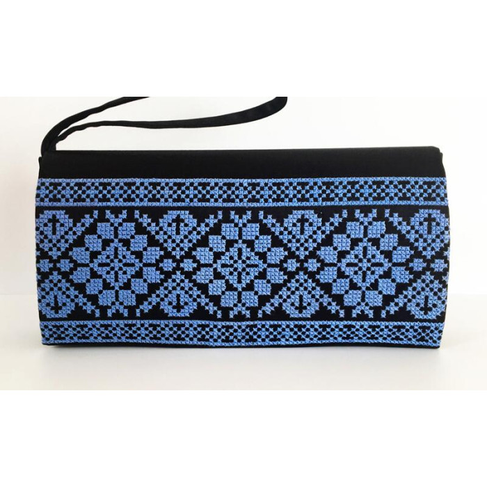 КЛ110шЧ1301 Барвиста вишиванка Заготовка для вишивки - Клатч Роса 21x13 см шовк, чорний