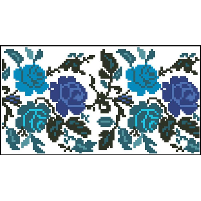 КЛ111кБ1301k Барвиста вишиванка Набір для вишивки бісером - Клатч Лазурова 21x13 см атлас, білий