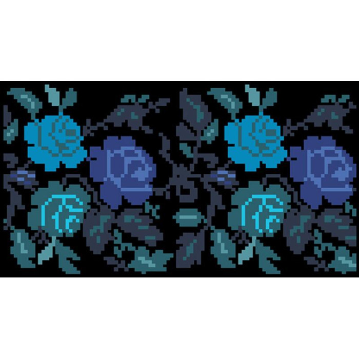 КЛ111кЧ1301k Барвиста вишиванка Набір для вишивки бісером - Клатч Лазурова 21x13 см атлас, чорний