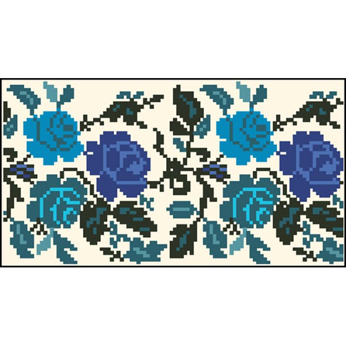 КЛ111лМ1301i Барвиста вишиванка Набір для вишивки друкованим хрестиком - Клатч Лазурова 21x13 см льон, бежевий