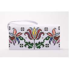 КЛ112лБ1301k Барвиста вишиванка Набір для вишивки бісером - Клатч Дерево життя 21x13 см льон, білий