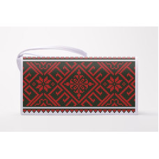 КЛ113пБ1301 Барвиста вишиванка Заготовка для вишивки - Клатч Західне Поділля 21x13 см габардин, білий
