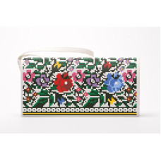 КЛ114хМ1301 Барвиста вишиванка Заготовка для вишивки - Клатч Борщівські візерунки 21x13 см батист, бежевий