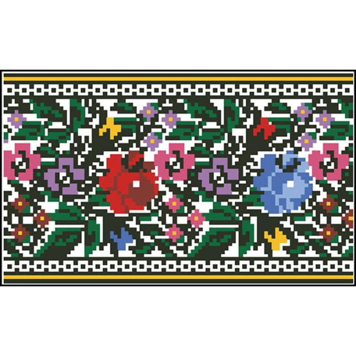 КЛ114пБ1301i Барвиста вишиванка Набір для вишивки друкованим хрестиком - Клатч Борщівські візерунки 21x13 см габардин, білий