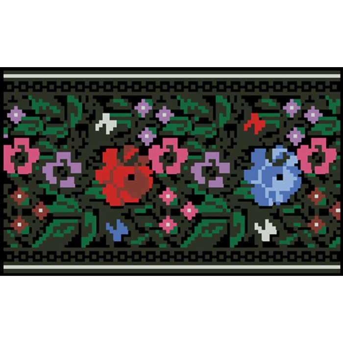 КЛ114шЧ1301 Барвиста вишиванка Заготовка для вишивки - Клатч Борщівські візерунки 21x13 см шовк, чорний