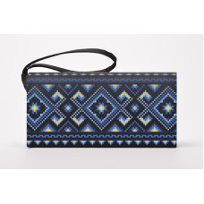 КЛ115дЧ1301i Барвиста вишиванка Набір для вишивки друкованим хрестиком - Клатч Чарівниця 21x13 см домоткане полотно, чорний