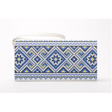 КЛ115дМ1301i Барвиста вишиванка Набір для вишивки друкованим хрестиком - Клатч Чарівниця 21x13 см домоткане полотно, бежевий