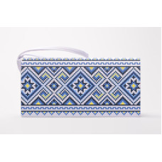 КЛ115кБ1301i Барвиста вишиванка Набір для вишивки друкованим хрестиком - Клатч Чарівниця 21x13 см атлас, білий