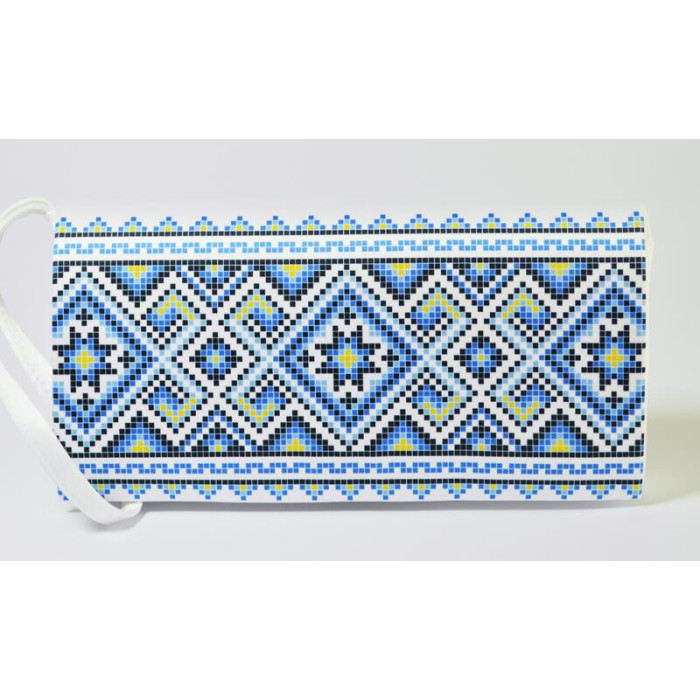 КЛ115пБ1301i Барвиста вишиванка Набір для вишивки друкованим хрестиком - Клатч Чарівниця 21x13 см габардин, білий