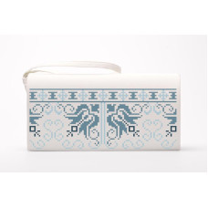 КЛ116хМ1301 Барвиста вишиванка Заготовка для вишивки - Клатч Ніжний орнамент 21x13 см батист, бежевий