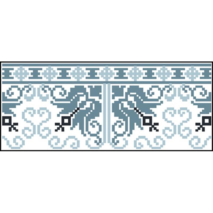 КЛ116кБ1301i Барвиста вишиванка Набір для вишивки друкованим хрестиком - Клатч Ніжний орнамент 21x13 см атлас, білий