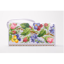 КЛ117дБ1301i Барвиста вишиванка Набір для вишивки друкованим хрестиком - Клатч Колоритні братки 21x13 см домоткане полотно, білий