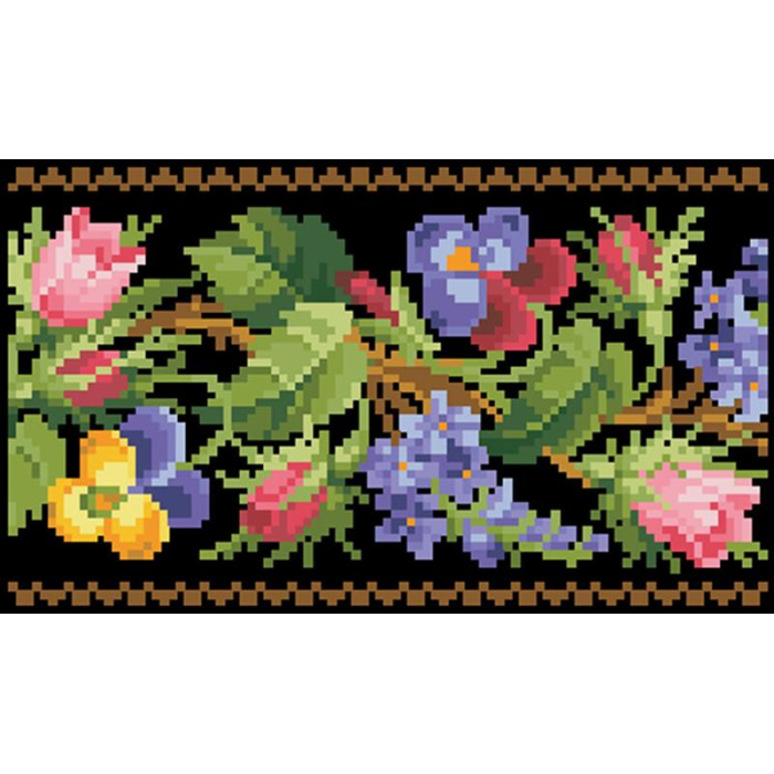 КЛ117шЧ1301i Барвиста вишиванка Набір для вишивки друкованим хрестиком - Клатч Колоритні братки 21x13 см шовк, чорний