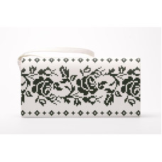 КЛ118лМ1301i Барвиста вишиванка Набір для вишивки друкованим хрестиком - Клатч Сокальська троянда 21x13 см льон, бежевий