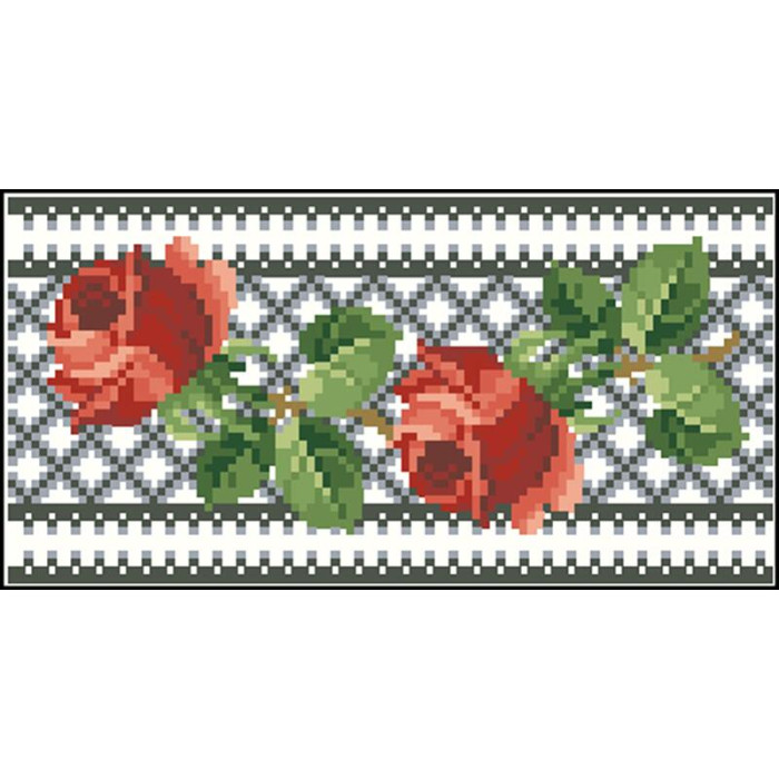 КЛ119лБ1301k Барвиста вишиванка Набір для вишивки бісером - Клатч Трояндове мереживо 21x13 см льон, білий