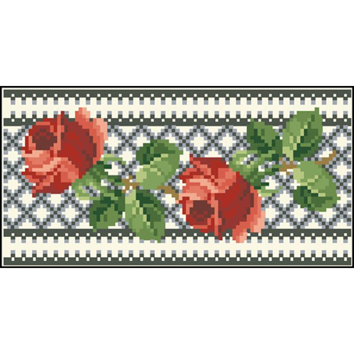 КЛ119шМ1301i Барвиста вишиванка Набір для вишивки друкованим хрестиком - Клатч Трояндове мереживо 21x13 см шовк, бежевий