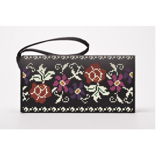 КЛ121хЧ1301 Барвиста вишиванка Заготовка для вишивки - Клатч Калина 21x13 см батист, чорний