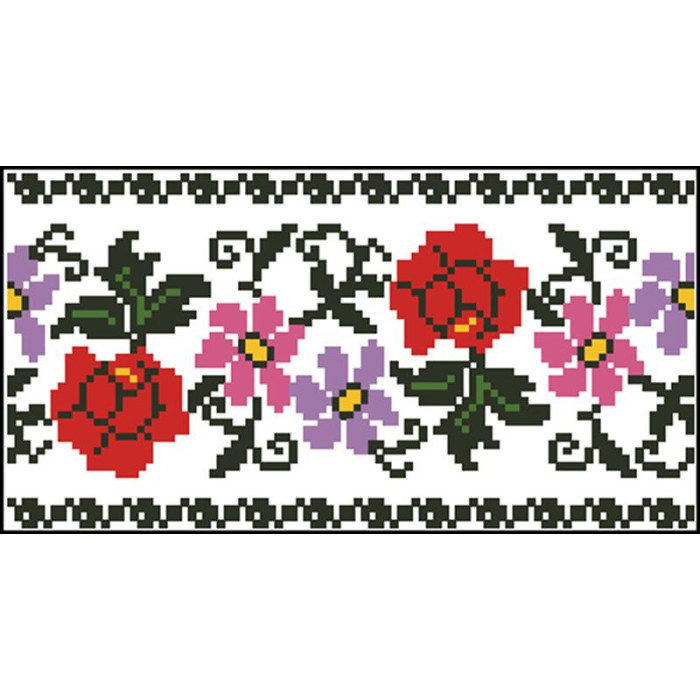 КЛ121пБ1301k Барвиста вишиванка Набір для вишивки бісером - Клатч Калина 21x13 см габардин, білий