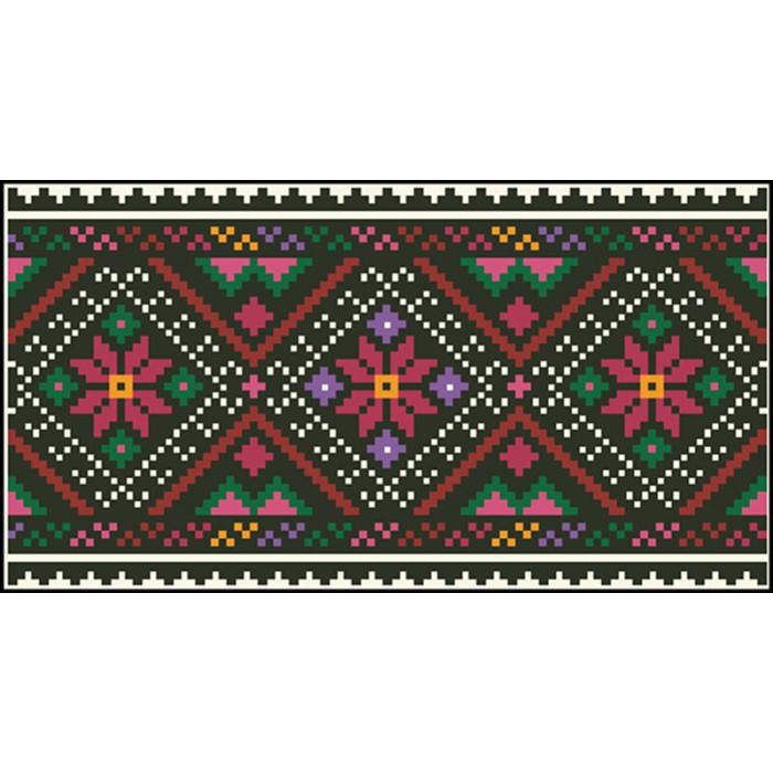 КЛ122дМ1301i Барвиста вишиванка Набір для вишивки друкованим хрестиком - Клатч Борщівська 21x13 см домоткане полотно, бежевий