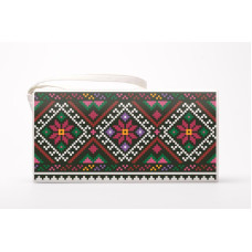 КЛ122кМ1301k Барвиста вишиванка Набір для вишивки бісером - Клатч Борщівська 21x13 см атлас, бежевий