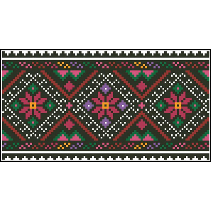 КЛ122лБ1301k Барвиста вишиванка Набір для вишивки бісером - Клатч Борщівська 21x13 см льон, білий