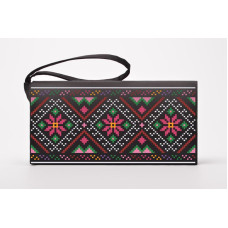 КЛ122лЧ1301i Барвиста вишиванка Набір для вишивки - Клатч Борщівська 21x13 см льон, чорний