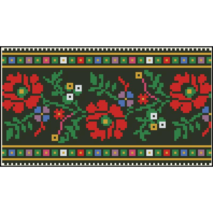 КЛ123кМ1301i Барвиста вишиванка Набір для вишивки друкованим хрестиком - Клатч Борщівська 21x13 см атлас, бежевий